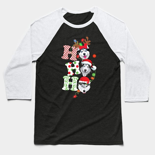 Ho Ho Ho Husky Baseball T-Shirt by EduardjoxgJoxgkozlov